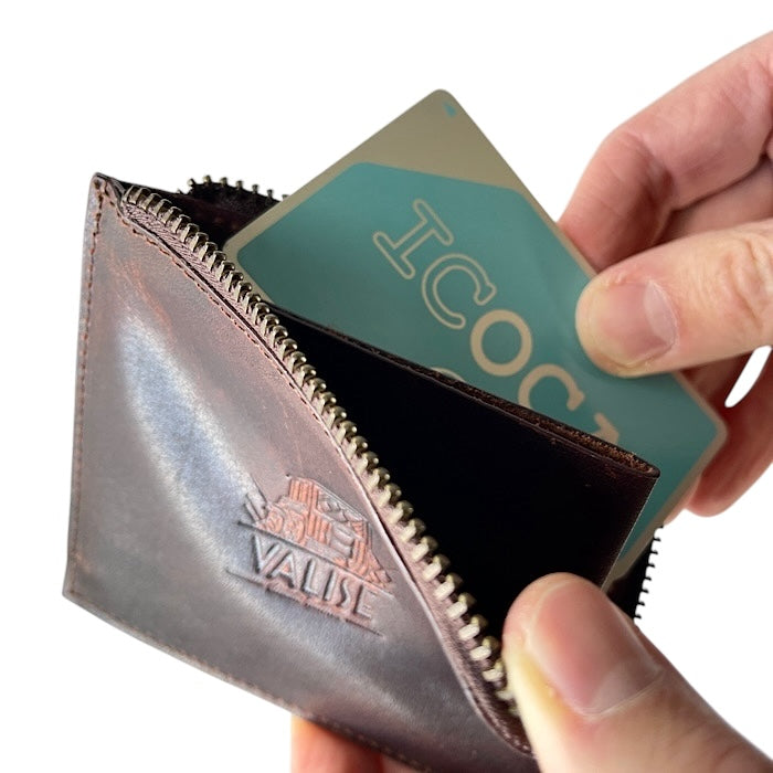 Valise coin card case antique brown