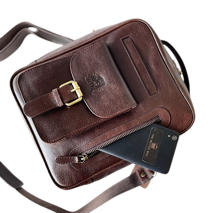 TALL ボックスサッチェル マホガニーブラウンサッチェル