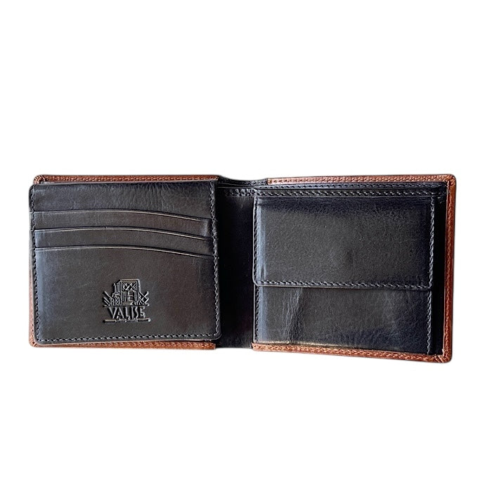 Bifold wallet Cognac/Navy
