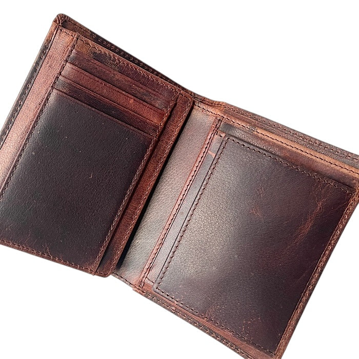 二つ折りミニ手帳型財布 アンティークブラウン