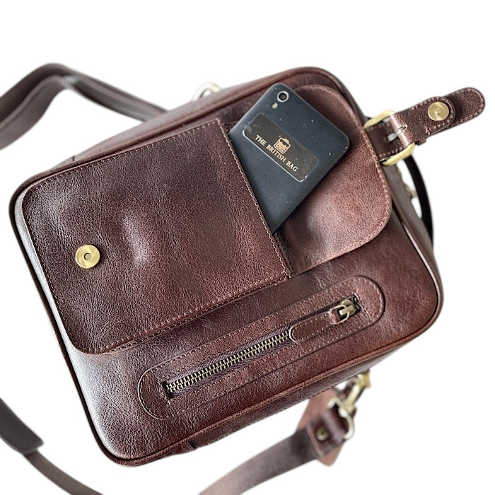 TALL ボックスサッチェル マホガニーブラウンサッチェル