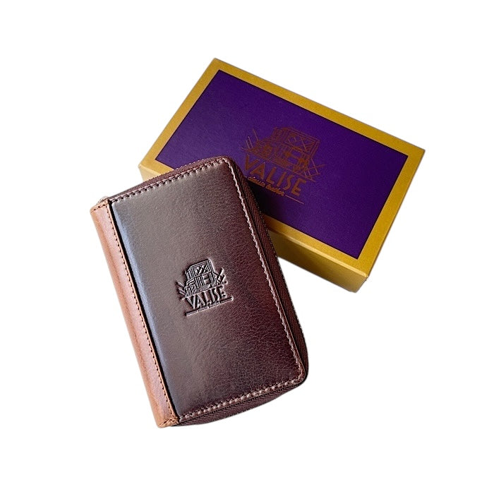 Zip Key Case Brown/Cognac