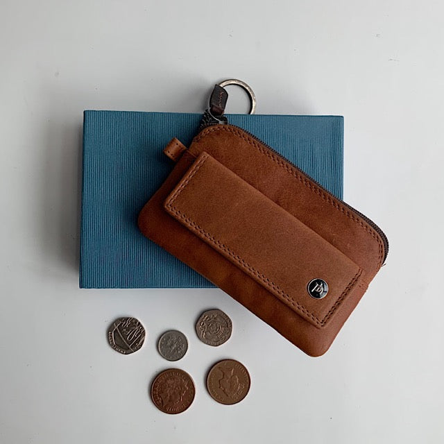 PrimeHide レザーコインケース Cognac