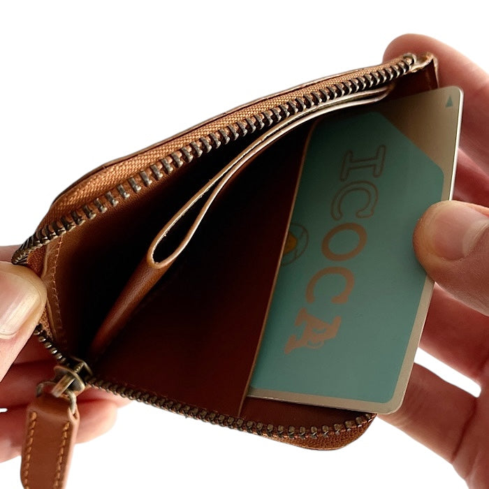 Valise Coin Card Case, Golden Tan