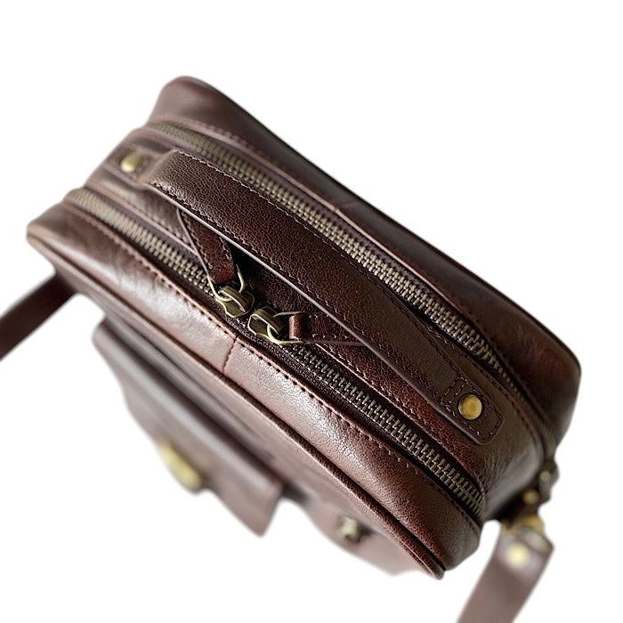 TALL ボックスサッチェル マホガニーブラウンサッチェル