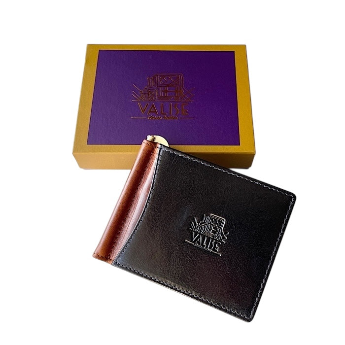 Money Clip Navy/Cognac