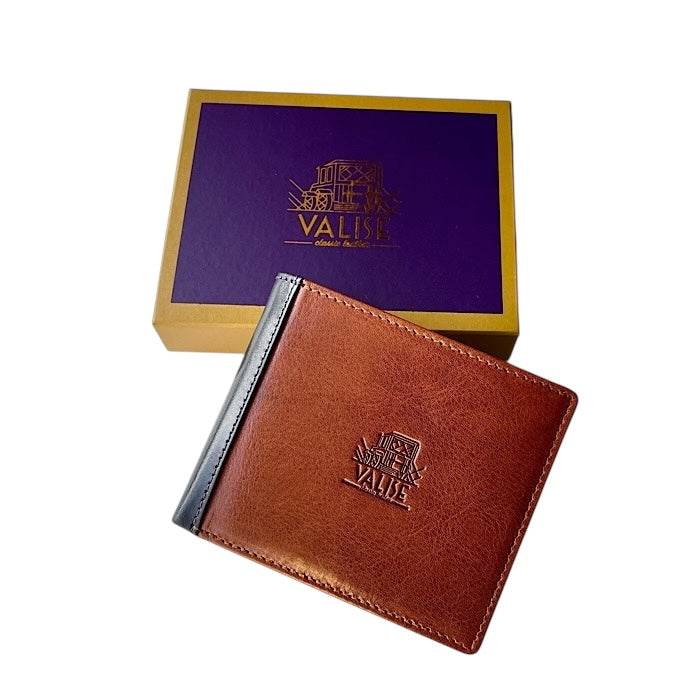 Bifold wallet Cognac/Navy