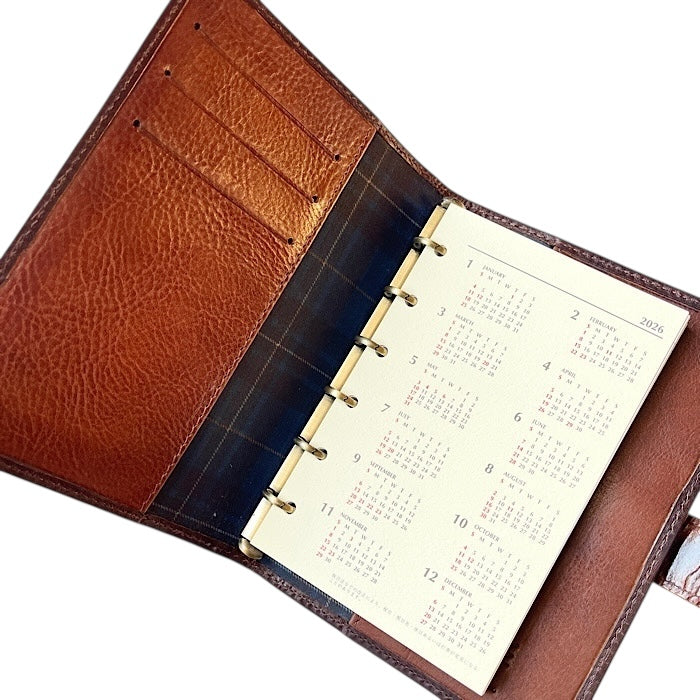 System Planner | A6 | 6-Ring, Brown/Cognac