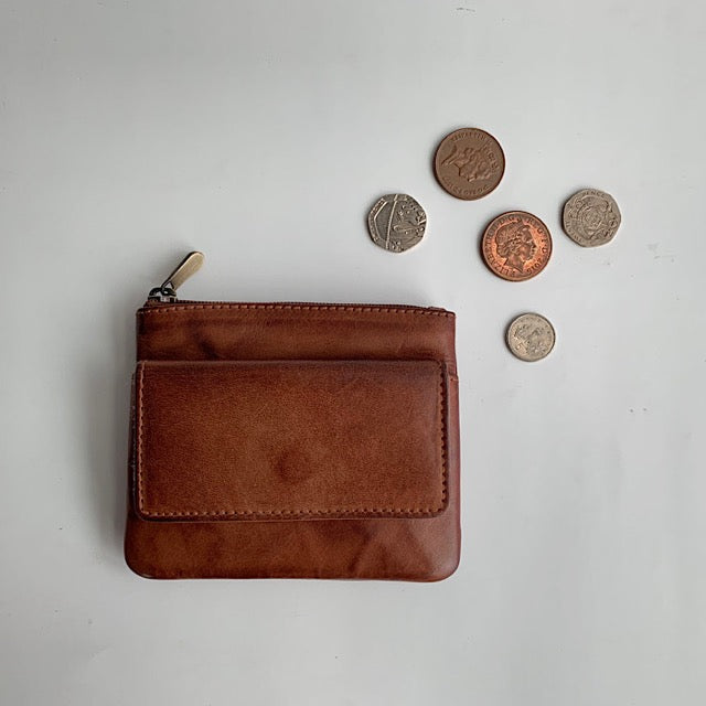 PrimeHide レザーコインケース Brown