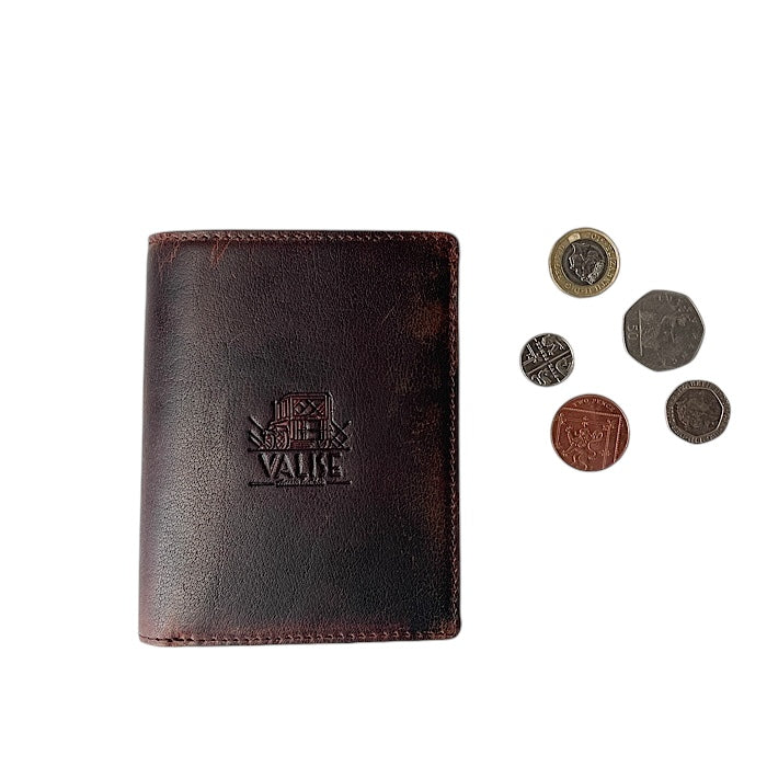 二つ折りミニ手帳型財布 アンティークブラウン