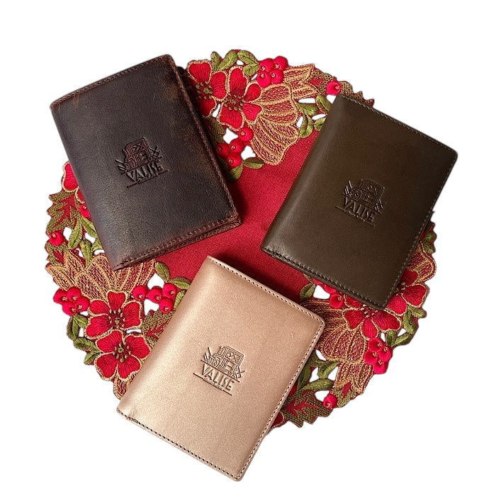 二つ折りミニ手帳型財布 シャンパンゴールド