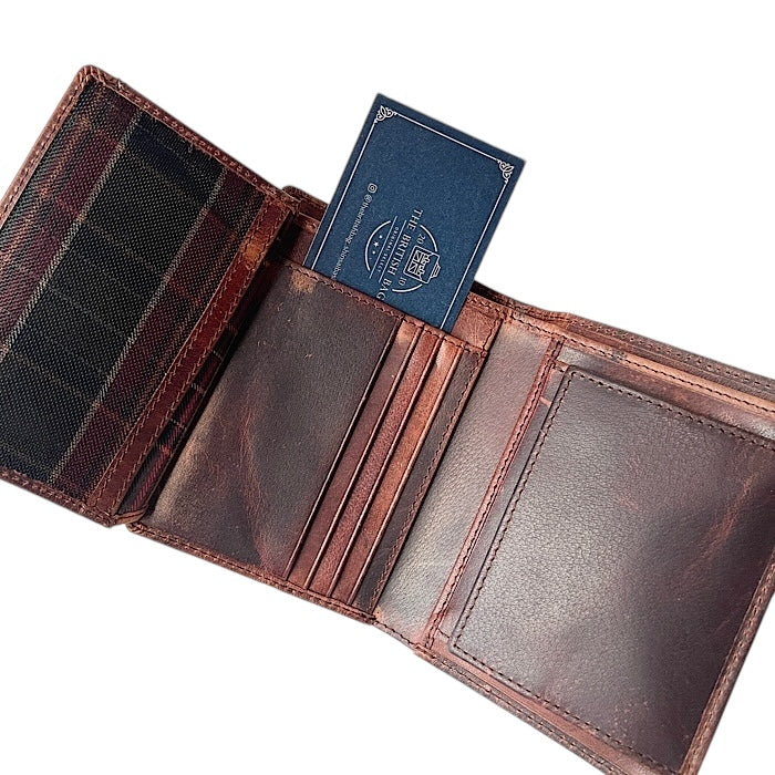 二つ折りミニ手帳型財布 アンティークブラウン