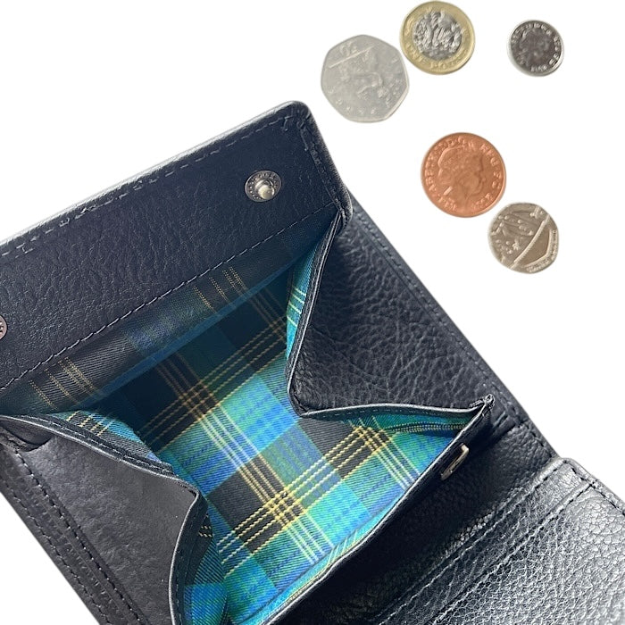 Bi-fold mini wallet, wash black