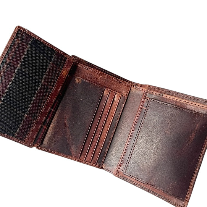 二つ折りミニ手帳型財布 アンティークブラウン