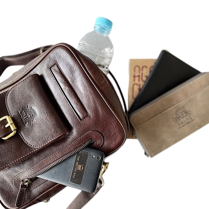 TALL ボックスサッチェル マホガニーブラウンサッチェル