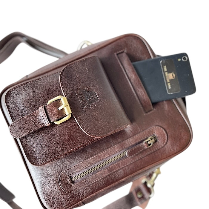 TALL ボックスサッチェル マホガニーブラウンサッチェル