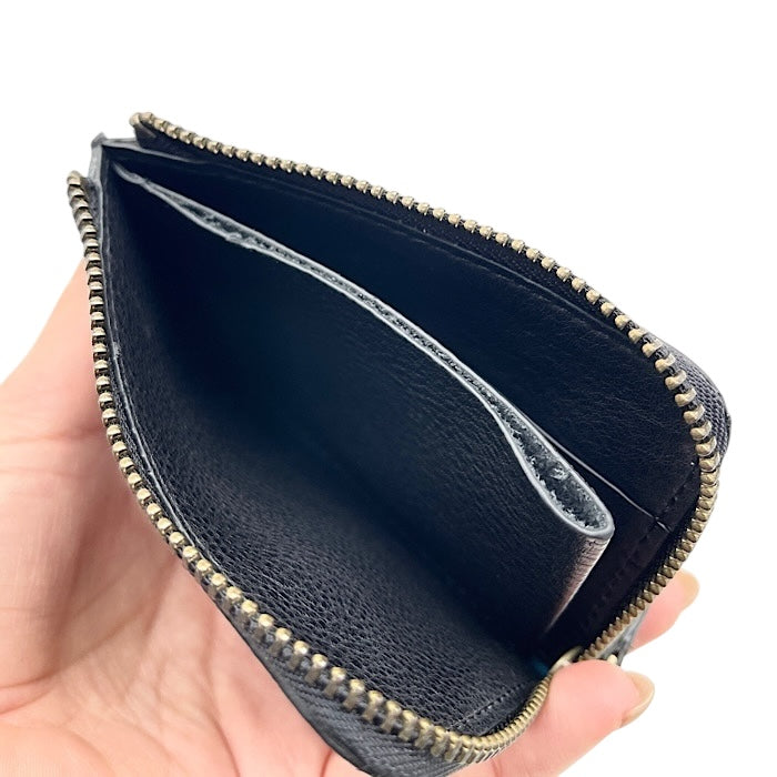 Coin and card case in washed black