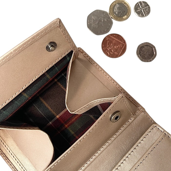 二つ折りミニ手帳型財布 シャンパンゴールド