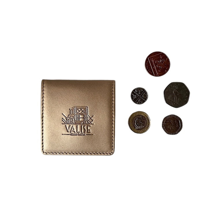 Valise coin case, champagne gold