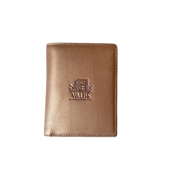 二つ折りミニ手帳型財布 シャンパンゴールド