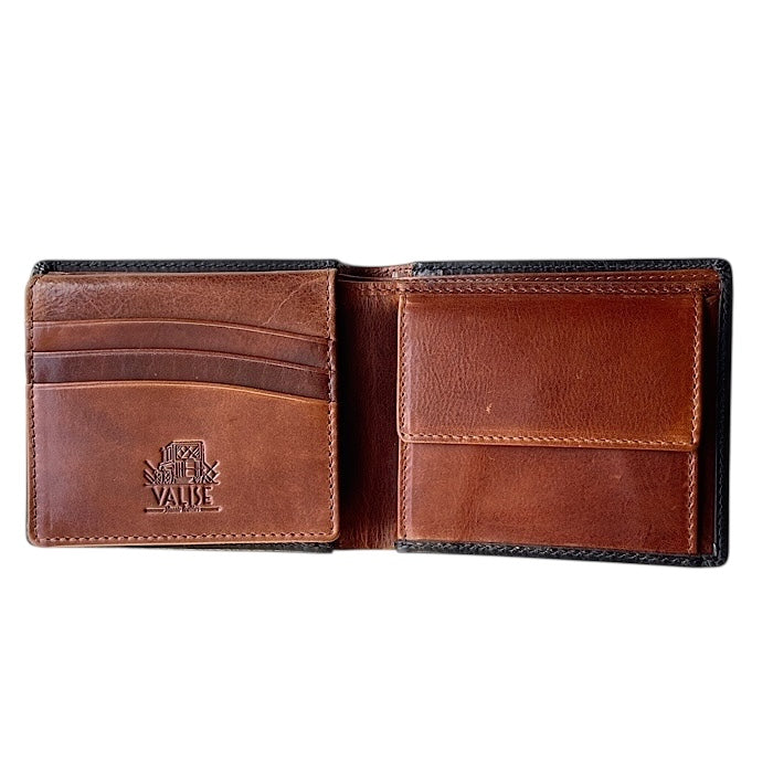 Bifold wallet navy/cognac