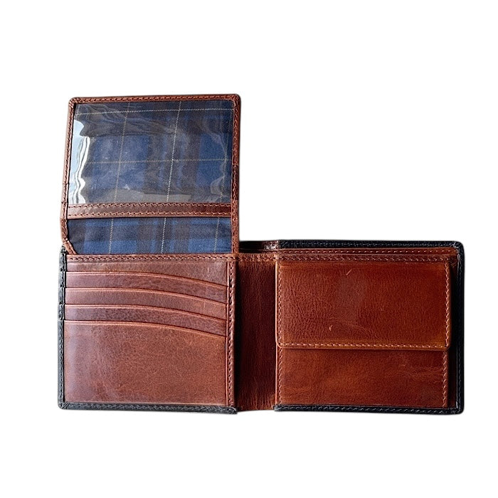 Bifold wallet navy/cognac