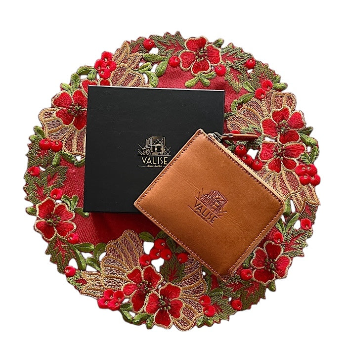 Valise Coin Card Case, Golden Tan