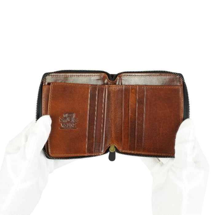 Zip Card/Note ネイビー/コニャック