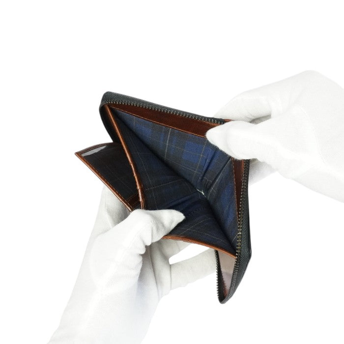 Zip Card/Note ネイビー/コニャック