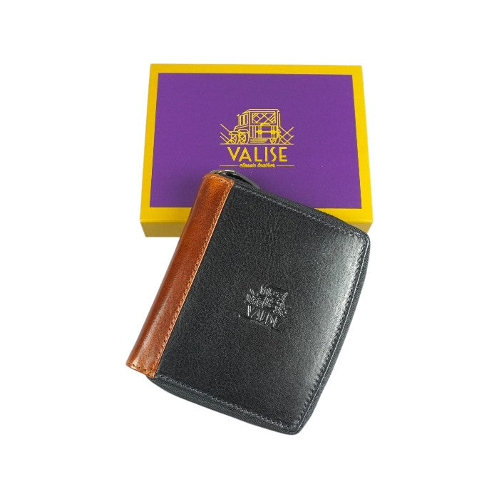 Zip Card/Note ネイビー/コニャック