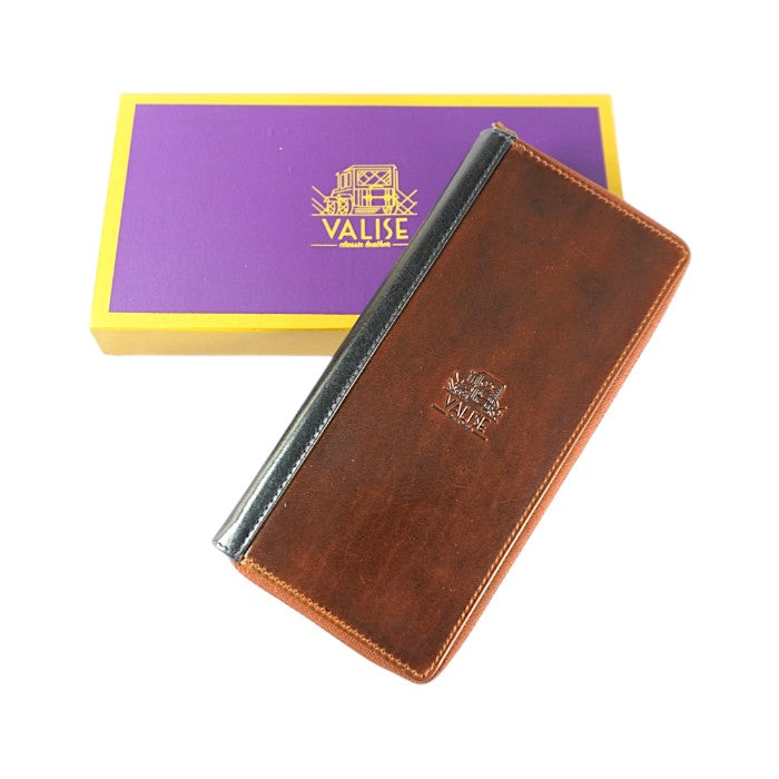 Zip Long Purse コニャック / ネイビー