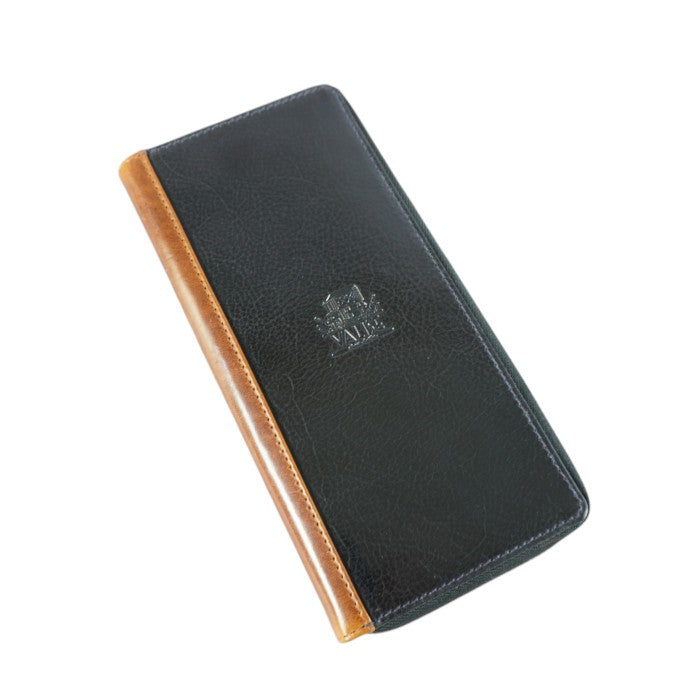 Zip Long Purse ネイビー/コニャック