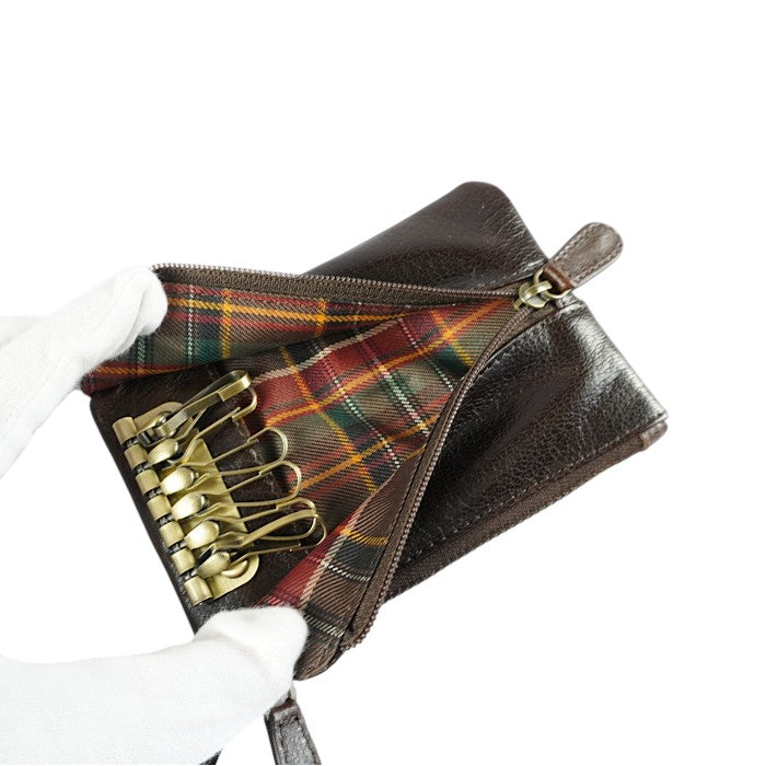 コインケース付きキーケース マホガニーブラウン