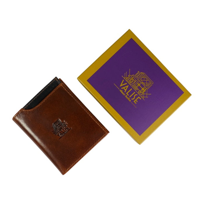 Tri-fold wallet royal brown