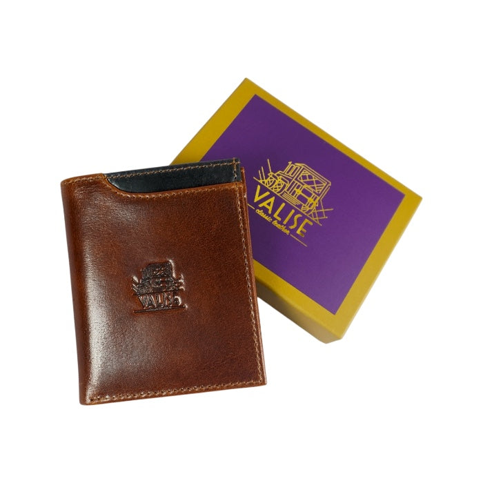 Tri-fold wallet royal brown