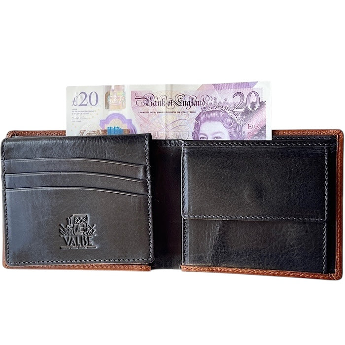 Bifold wallet Cognac/Navy