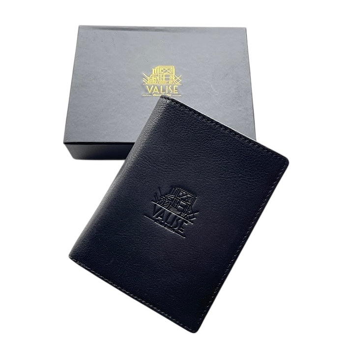 二つ折りミニ手帳型財布 ウォッシュブラック