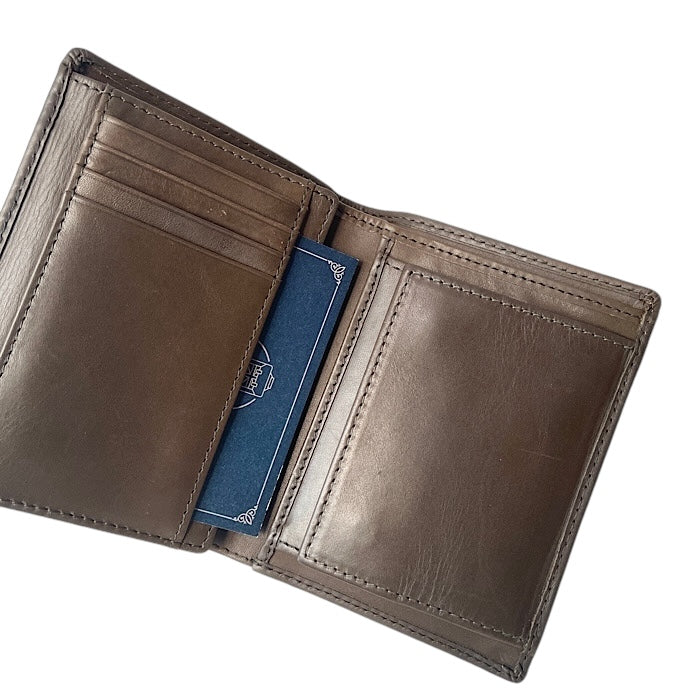 二つ折りミニ手帳型財布 レーシンググリーン