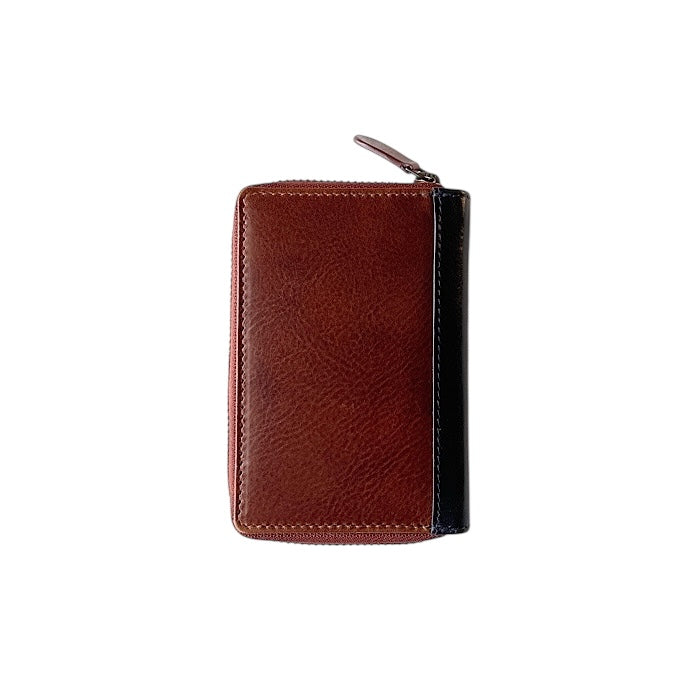 Zip Key Case Cognac/Navy
