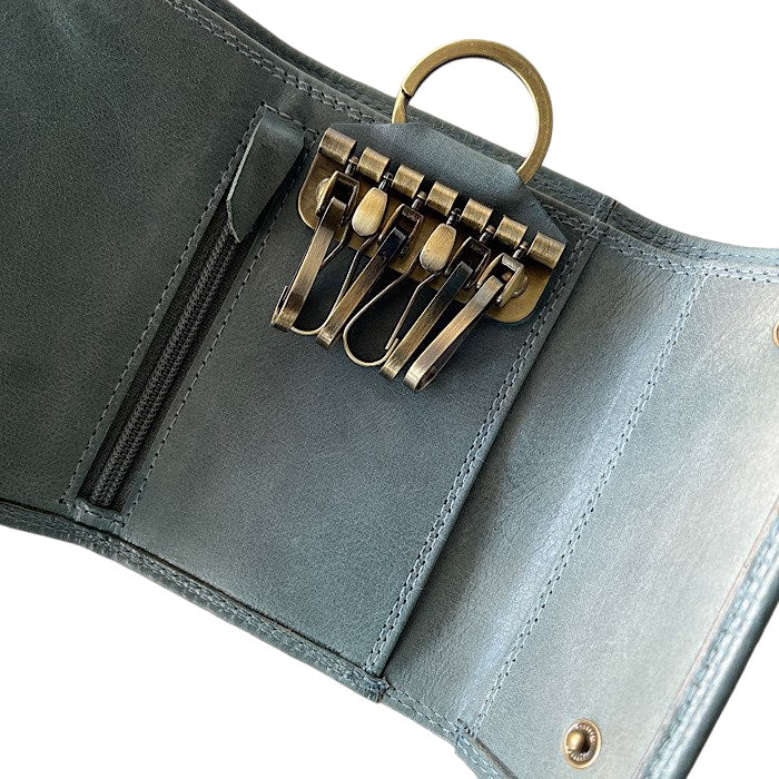 財布付きキーケースII ケンブリッジブルー