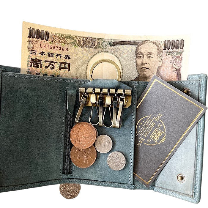 財布付きキーケースII ケンブリッジブルー