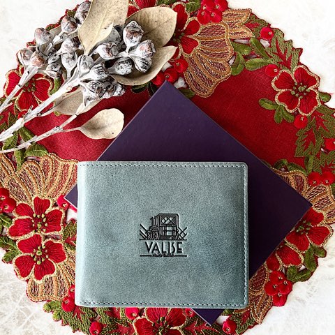 二つ折り財布 ケンブリッジブルー