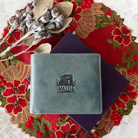 二つ折り財布 ケンブリッジブルー