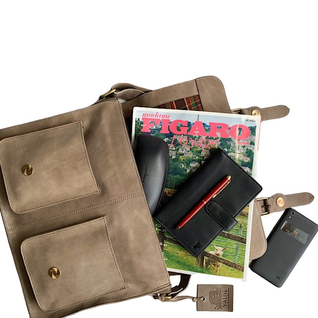 Large Satchel, Smoky Gray