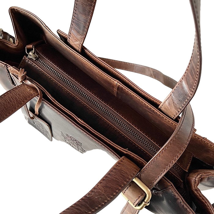 Medium 2-way Tote Bag, Antique Brown