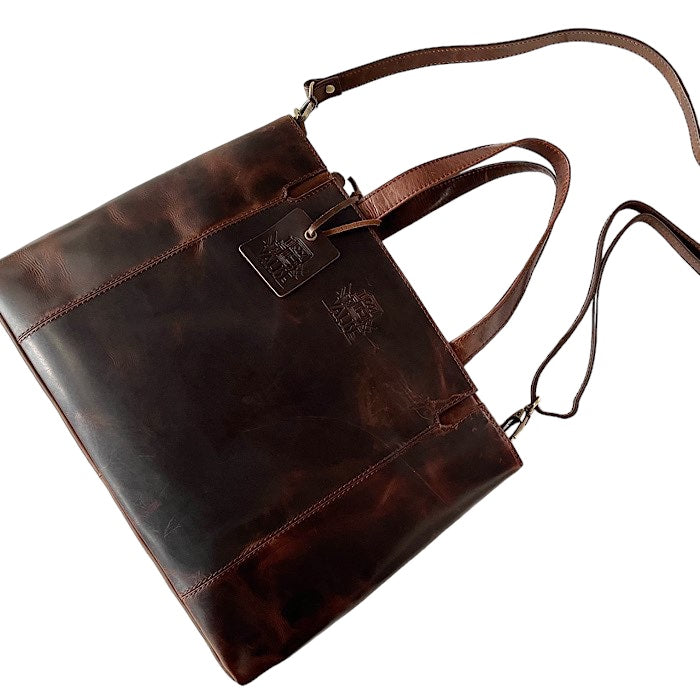 Medium 2-way Tote Bag, Antique Brown