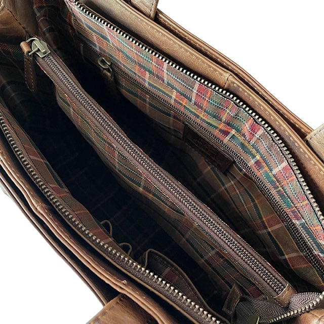 Medium 2-way Tote Bag, Antique Brown