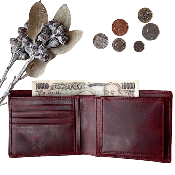 二つ折り財布V ブラックチェリー