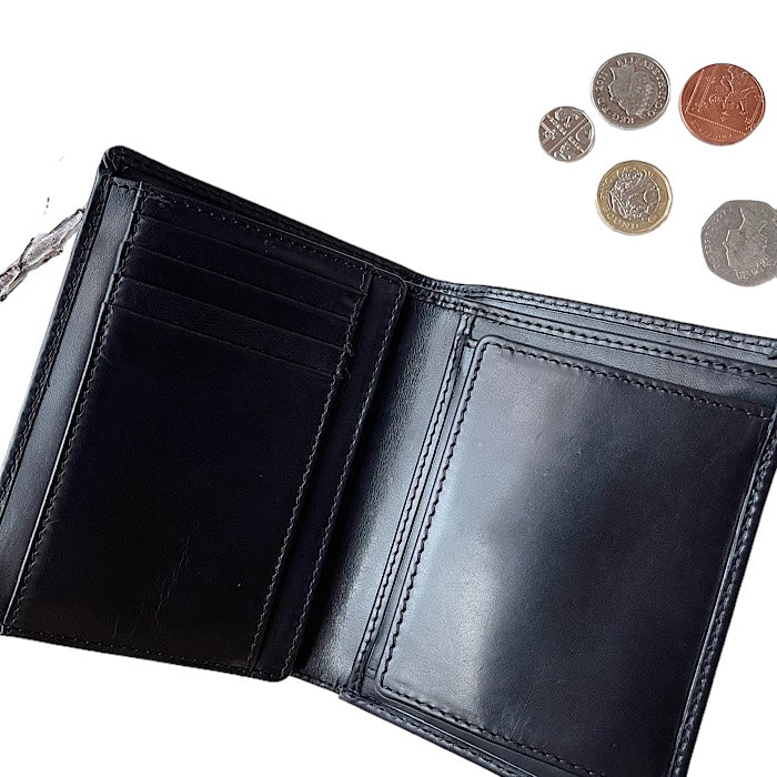 二つ折りミニ手帳型財布 イートンブラック