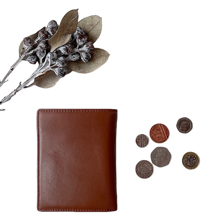 二つ折りミニ手帳型財布 ゴールデンタン